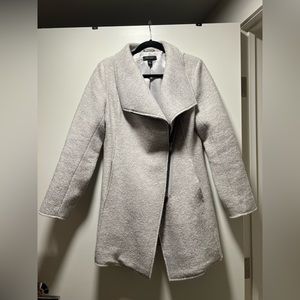 Halogen Women’s Gray Wool Blend Coat Asymmetric front Zip size: small